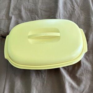 Vintage Tupperware microwave steamer Yellow Food Storage Container